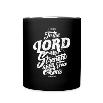 LORD STRONG STRONGER FEEL JESUS GOD BIBLE MOTIVES - Full Colour Mug - black - Front