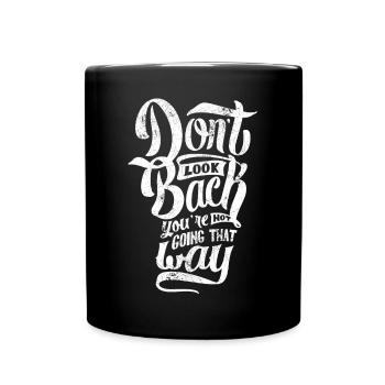 REGARDEZ LOIN EN ARRIÈRE ALLER AU MOTIF DES DICTONS - Mug uni - noir - Devant