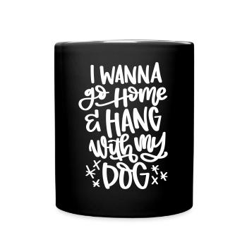 DOGS TOGETHER DOGS DOG HANG SAYINGS MOTIF - Full Colour Mug - black - Front