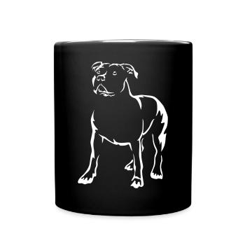 American Staffordshire Terrier "Black Edition" - Tasse einfarbig - Schwarz - Vorne