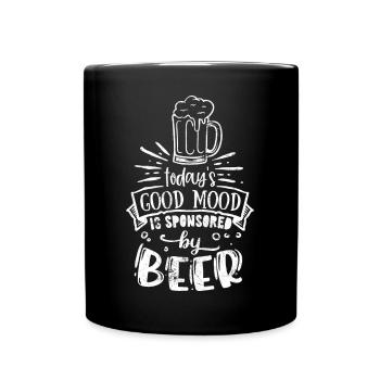 GUTE BIER LAUNE TRINKEN GRILLEN PARTIE GRILL MOTIV - Tasse einfarbig - Schwarz - Vorne