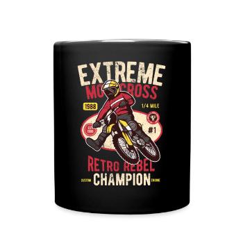 EXTREME MOTOCROSS SUPER ENDURO MOTORCYCLE GIFT - Full Colour Mug - black - Front