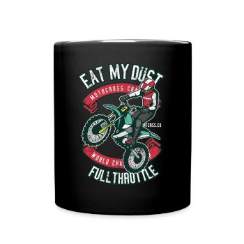 MANGEZ MON CADEAU MOTO MOTOCROSS POUSSIÈRE - Mug uni - noir - Devant