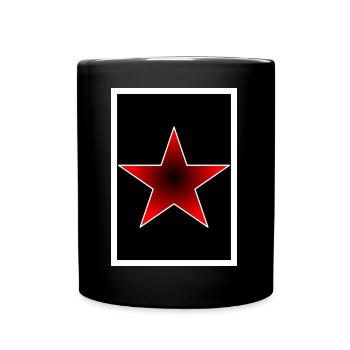 Stern, Roter Stern, Kommunist, Linke, - Tasse einfarbig - Schwarz - Vorne