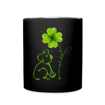 You Are My Lucky Charm Koala Kleeblatt - Tasse einfarbig - Schwarz - Vorne