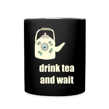 drink tea teekanne - Tasse einfarbig - Schwarz - Vorne