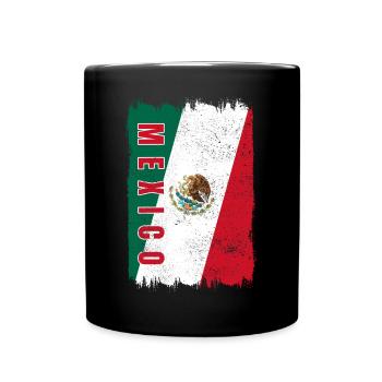 Mexiko Flagge - Tasse einfarbig - Schwarz - Vorne