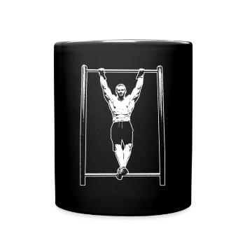 Calisthenics Hanging Pose Silhouette - Full Colour Mug - black - Front