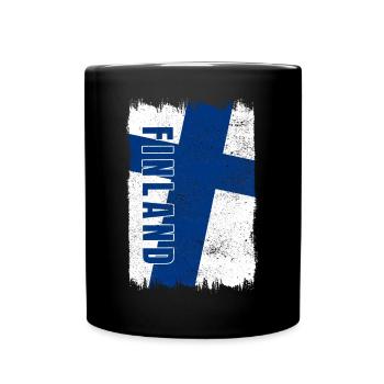 Finland flag - Full Colour Mug - black - Front