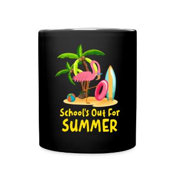 Schools Out For Summer Flamingo Last Day of School - Full Colour Mug - black - Front