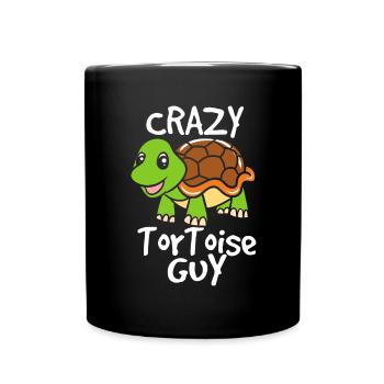 Crazy Tortoise Guy Turtle Breeder Turtle Fan - Full Colour Mug - black - Front
