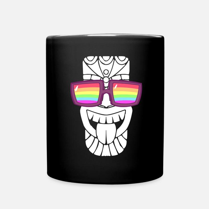 Sunglasses with rainbow flag - Full Colour Mug - black