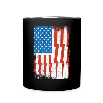Electrician US Flag - Full Colour Mug - black - Front