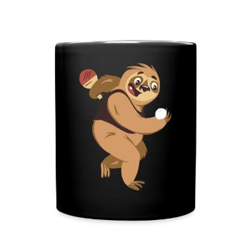 Tischtennis Outfit Damen Katze - Tasse einfarbig - Schwarz - Vorne