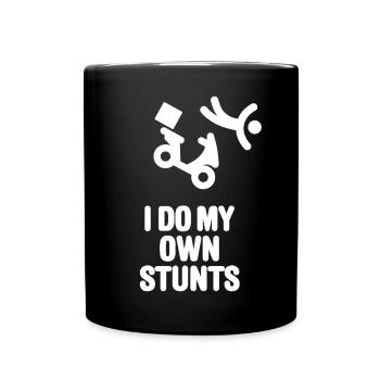 Pizza service Pizza delivery machine roller I do my own stunts - Full Colour Mug - black - Front