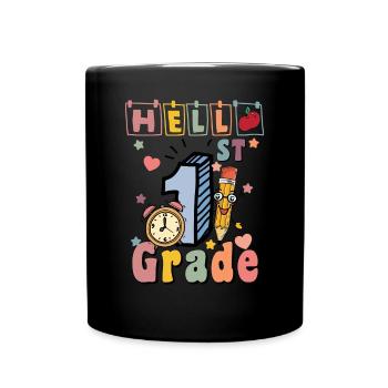 Bonjour Première année Rainbow Girls Boys Équipe d’enseignants - Mug uni - noir - Devant