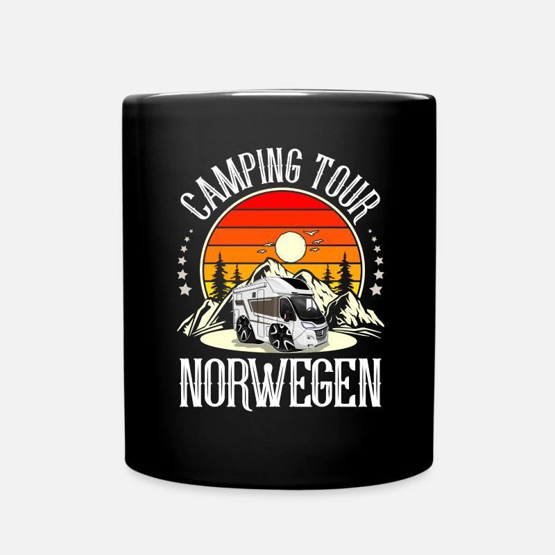 Camping Tour Norwegen Campen Camper - Tasse einfarbig - Schwarz
