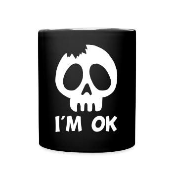 Je vais bien (blanc) - Mug uni - noir - Devant