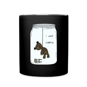 I hate cuddlIng - Tasse einfarbig - Schwarz - Vorne