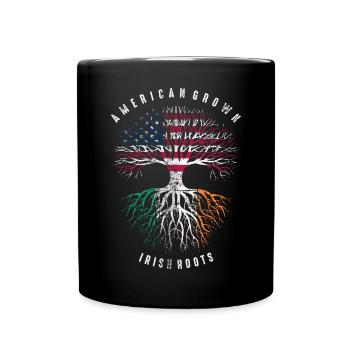 American Irish Roots Skull - Full Colour Mug - black - Front