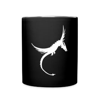 drachensilhouette seitlich, fantasy hoodies jungen - Tasse einfarbig - Schwarz - Vorne