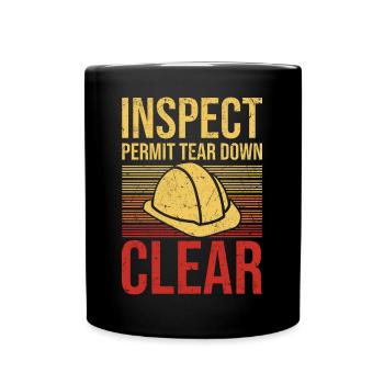 Inspecter le permis démolir l’épave de construction transparente - Mug uni - noir - Devant