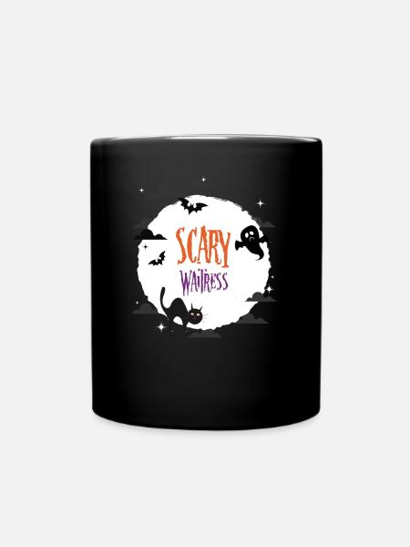 Gruselige Kellnerin - Tasse einfarbig - Schwarz