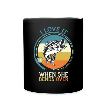 Fishing Angler Fishing Rod - Full Colour Mug - black - Front