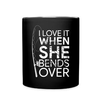 Fishing Angler Fishing Rod - Full Colour Mug - black - Front