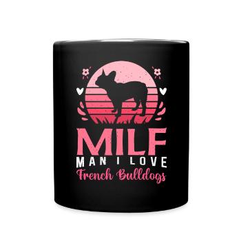 Homme que j’aime Français Bulldogs Chien Frenchi Retro - Mug uni - noir - Devant