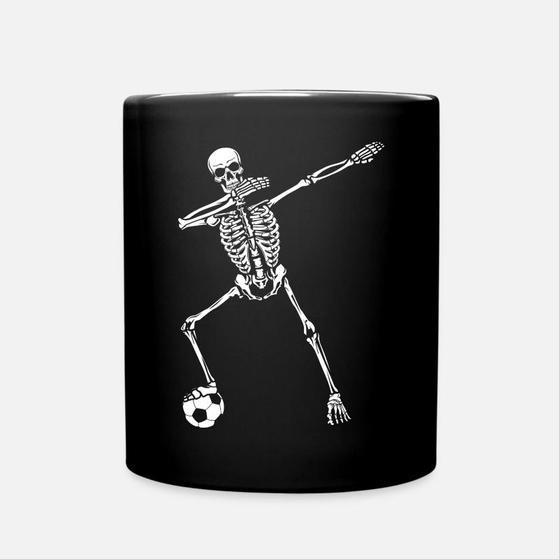 Halloween Dabbing Skeleton Football - Full Colour Mug - black
