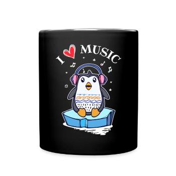 Herz Eis Pinguin Antarktis Tier Statement Vogel - Tasse einfarbig - Schwarz - Vorne