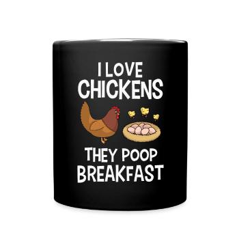 Chicken Chickens - Full Colour Mug - black - Front