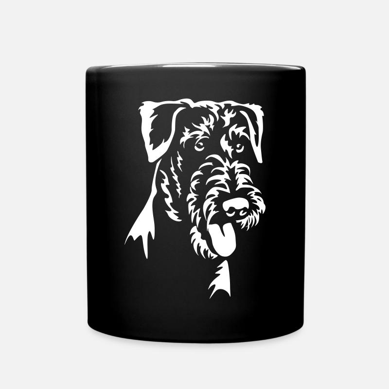 Airedale Terrier Kopf "Black Edition" - Tasse einfarbig - Schwarz
