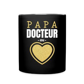 Papa Docteur au Cœur d'Or - Mug uni - noir - Devant