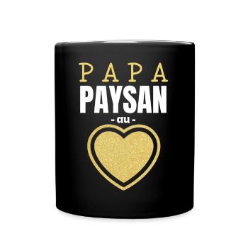 Papa Paysan au Cœur d'Or - Mug uni - noir - Devant
