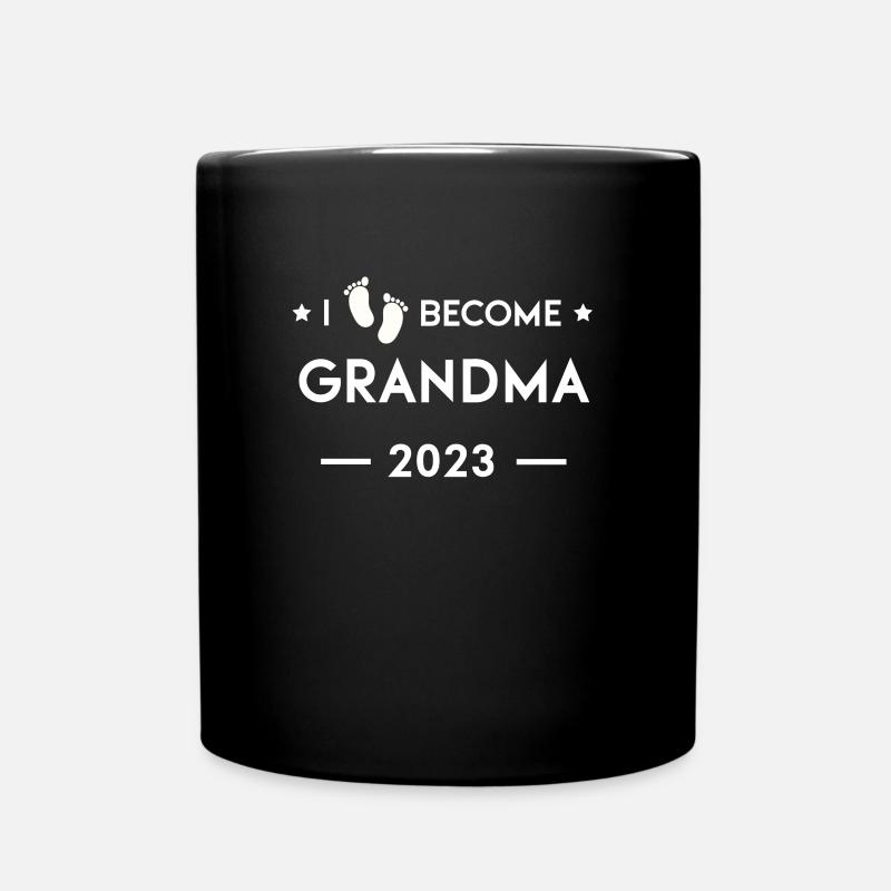 Ich werde Oma 2023 Babyfüße - Enkel Enkelkind - Tasse einfarbig - Schwarz