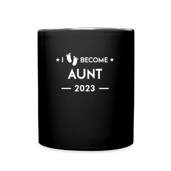 Ich werde Tante 2023 - Tasse einfarbig - Schwarz - Vorne
