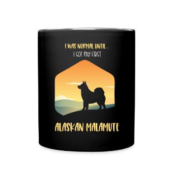 Alaskan Malamute Hund - Tasse einfarbig - Schwarz - Vorne