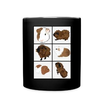 Nettes Design mit Meerschweinchen 1 - Tasse einfarbig - Schwarz - Vorne