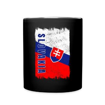 Slowakei Vintage Flagge - Tasse einfarbig - Schwarz - Vorne