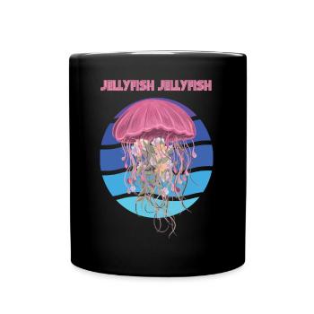 Jellyfish Ocean Underwater Marine Fish Diving - Full Colour Mug - black - Front