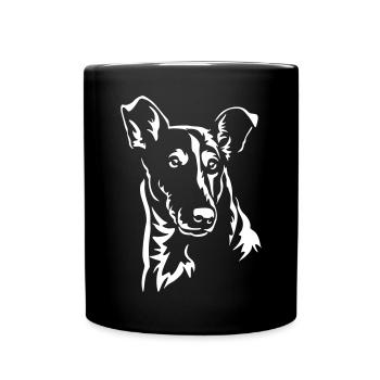 Collie Head "Black Edition" - Full Colour Mug - black - Front