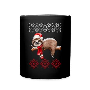Ugly Christmas Sloth - Full Colour Mug - black - Front