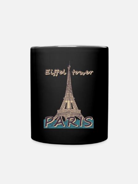 J’adore Paris et la Tour Eiffel Bonjour de Frankre - Mug uni - noir