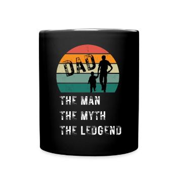 Papa Mann Mythos Legende Spruch Tshirt - Tasse einfarbig - Schwarz - Vorne