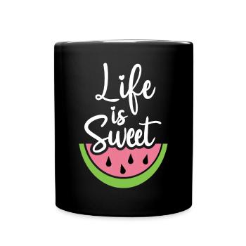 La vie est douce - Mug uni - noir - Devant