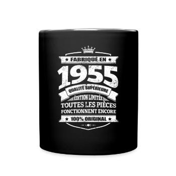 FABRIQUÉ EN 1955 - Mug uni - noir - Devant