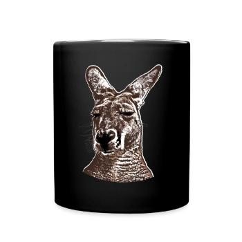 Kängurukopf - Tasse einfarbig - Schwarz - Vorne