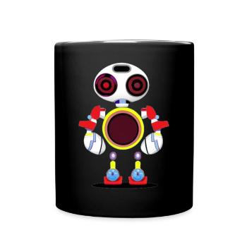 Bunter und verrückter Roboter - Tasse einfarbig - Schwarz - Vorne
